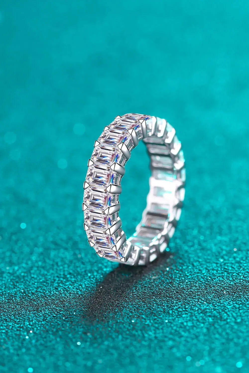 10.5 Carat Moissanite Rhodium-Plated Ring Silver Moissanite - Tophatter Daily Deals